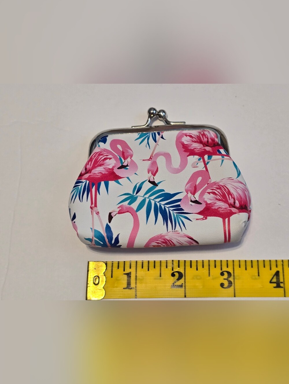 πBoutique Coin Purse Lot 3pc Purple Ombre Fur Skull Flamingo Clasp Pouch ππ𦩠- Picture 4 of 4